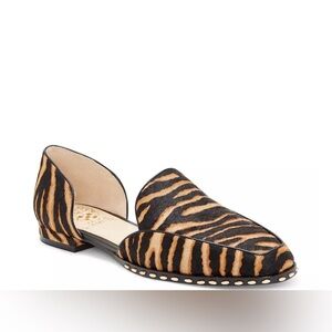 Vince Camuto Women's Rendolen 3 Tiger Print Calf Hair D'Orsay Flats New (No Box)